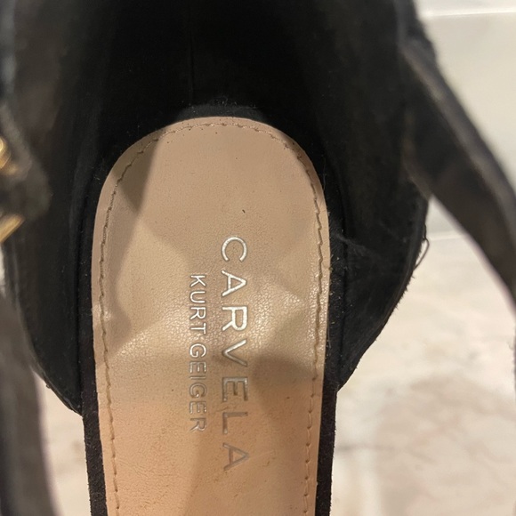 CARVELA KURT GEIGER - black suede T-strap heels - Picture 5 of 7